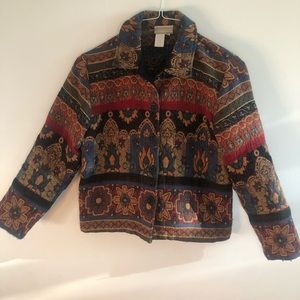 Vintage Coldwater Creek Patterned Boho Blazer